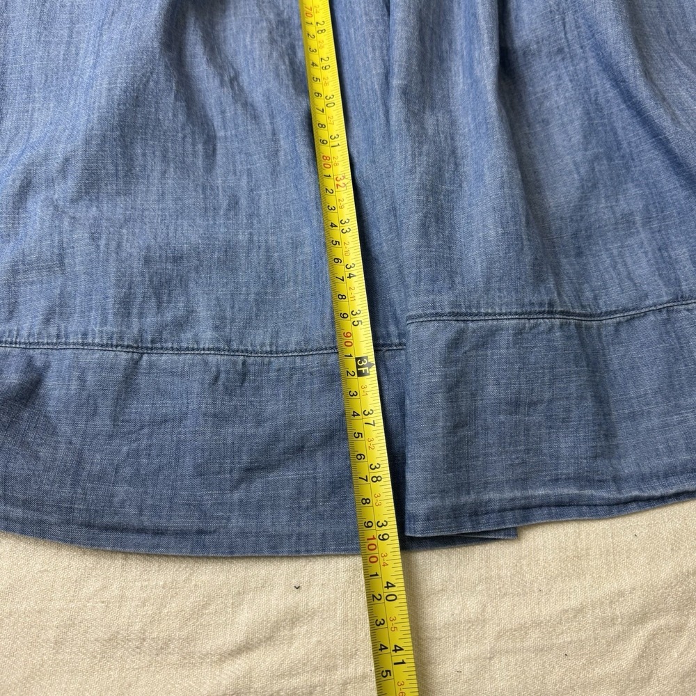 Sonoma Chambray Shirt Dress Womens Size 2X Blue 100% Cotton Pockets Lagenlook - Picture 8 of 10